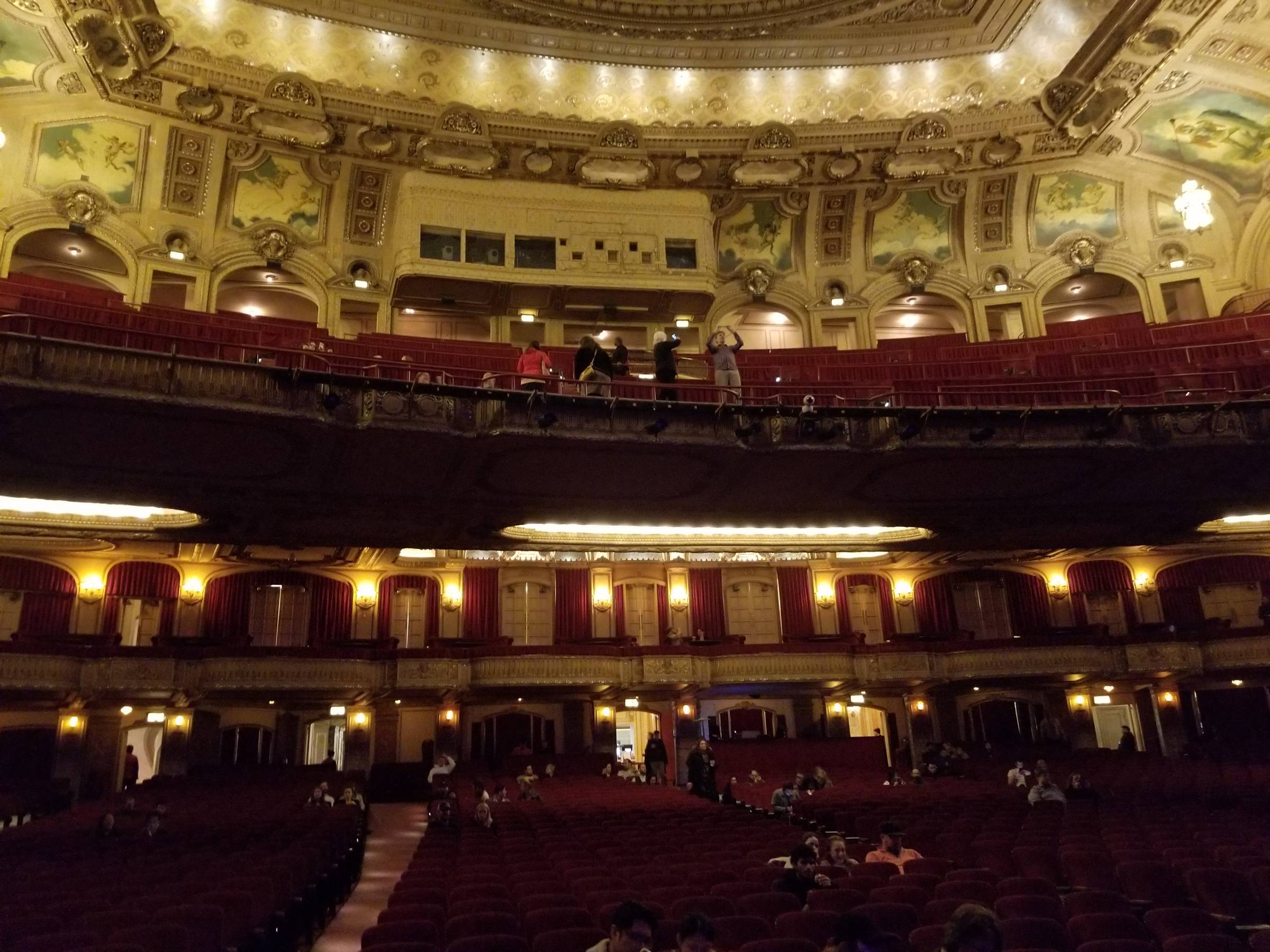 All levels of seating at the Chicago Theatre
